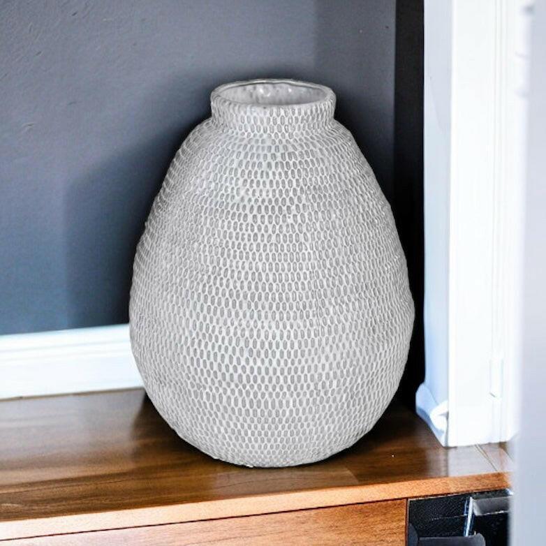 Large Grey Dimpled Vase.