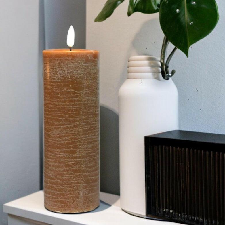 Artificial Tan Brown Candle.