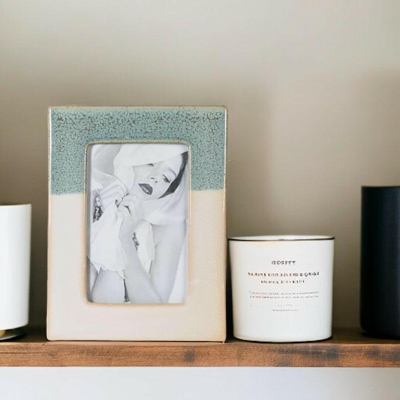 Green and Cream Ceramic Frame.