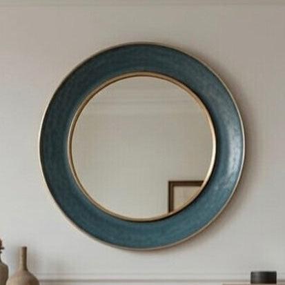 Large Teal and Gold Wall Mirror