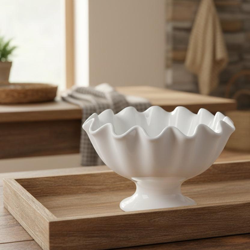 Ruffled Ceramic Bowl