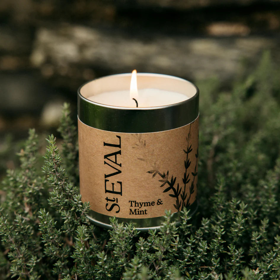 St Eval Thyme and Mint Scented Candle Tin