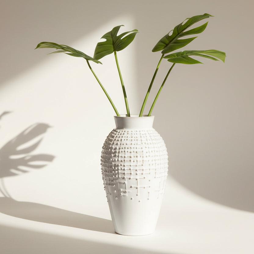 White Dotted Ceramic Vase