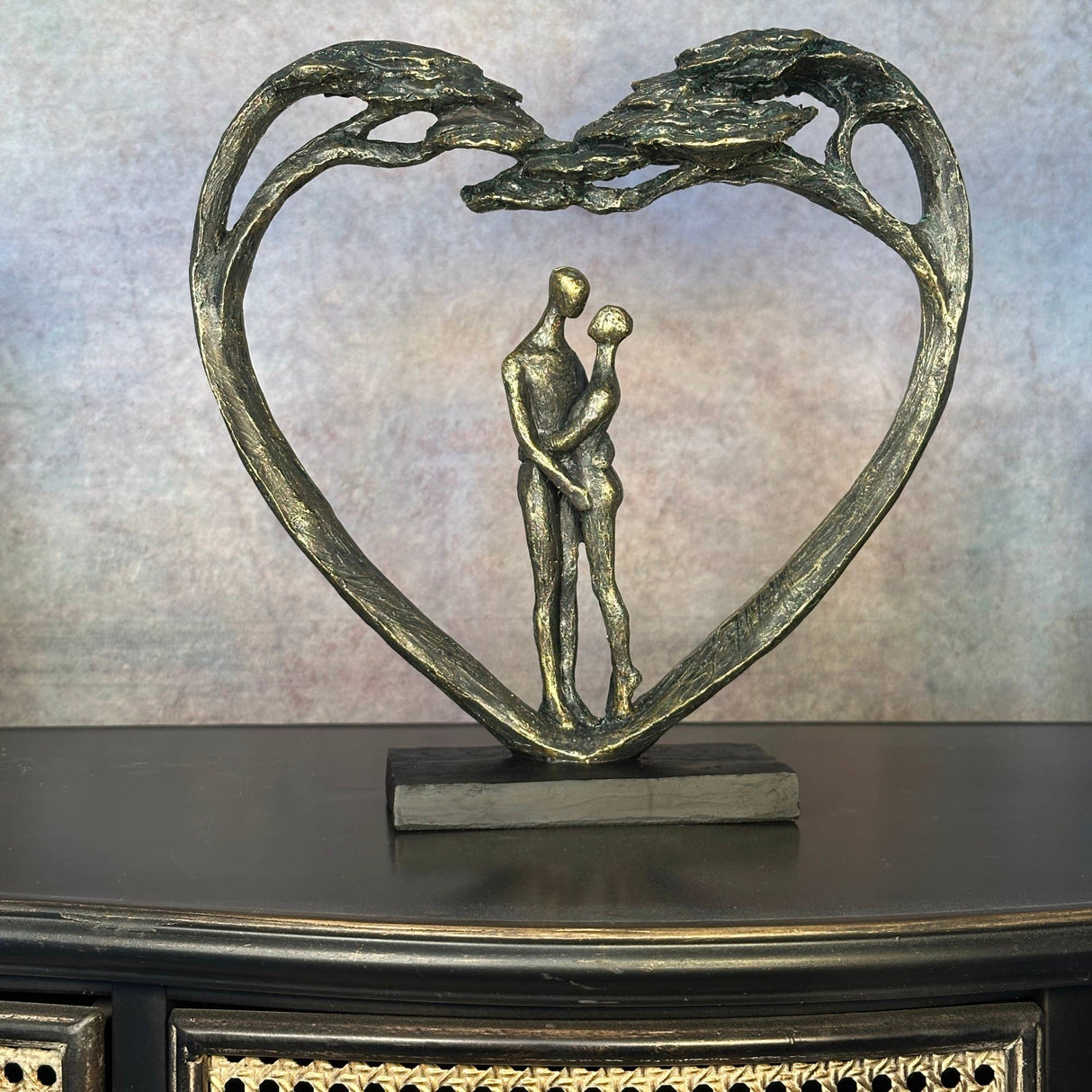 Standing Couple In Heart Tree Sculpture