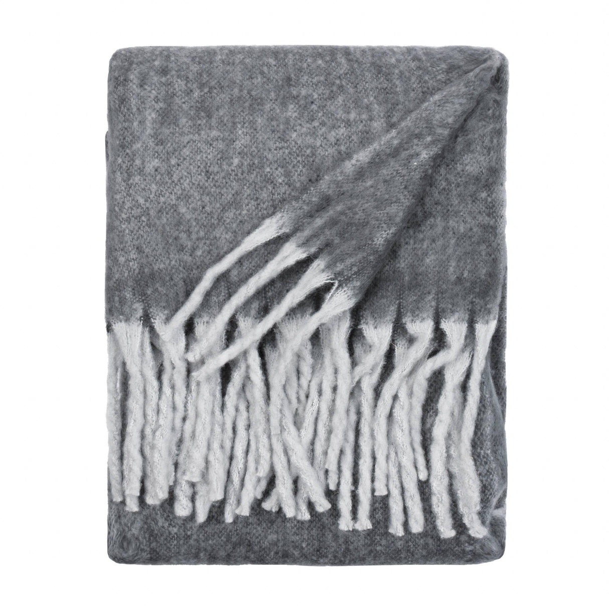 Cozy Woven Tasselled Throw Charcoal: Charcoal / 140 x 180cm