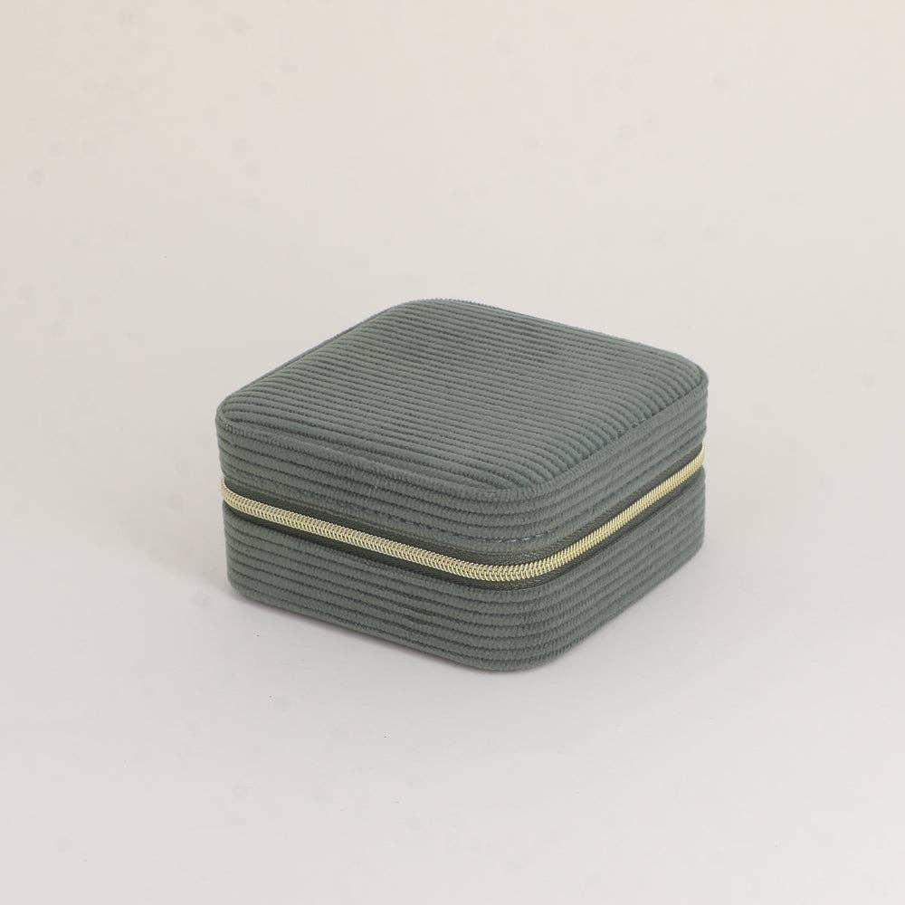 BOHM Paris - Square corduroy jewelry box: Bordeaux.