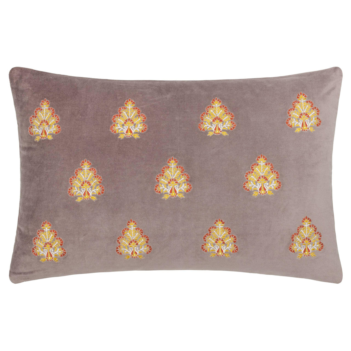Riva Home - Rennes Embroidered Cushion Taupe: Taupe / Polyester Filled / 40 x 60cm.