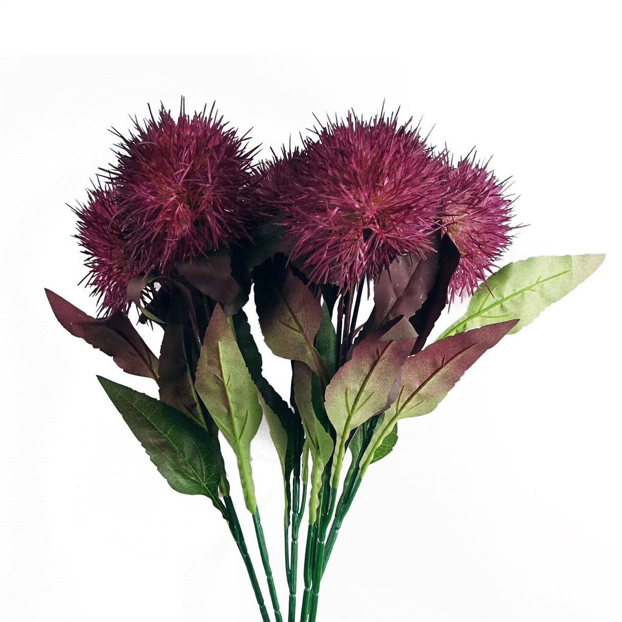 Globe Thistle Purple Ball Artificial Flower Stem – 70cm Faux Floral