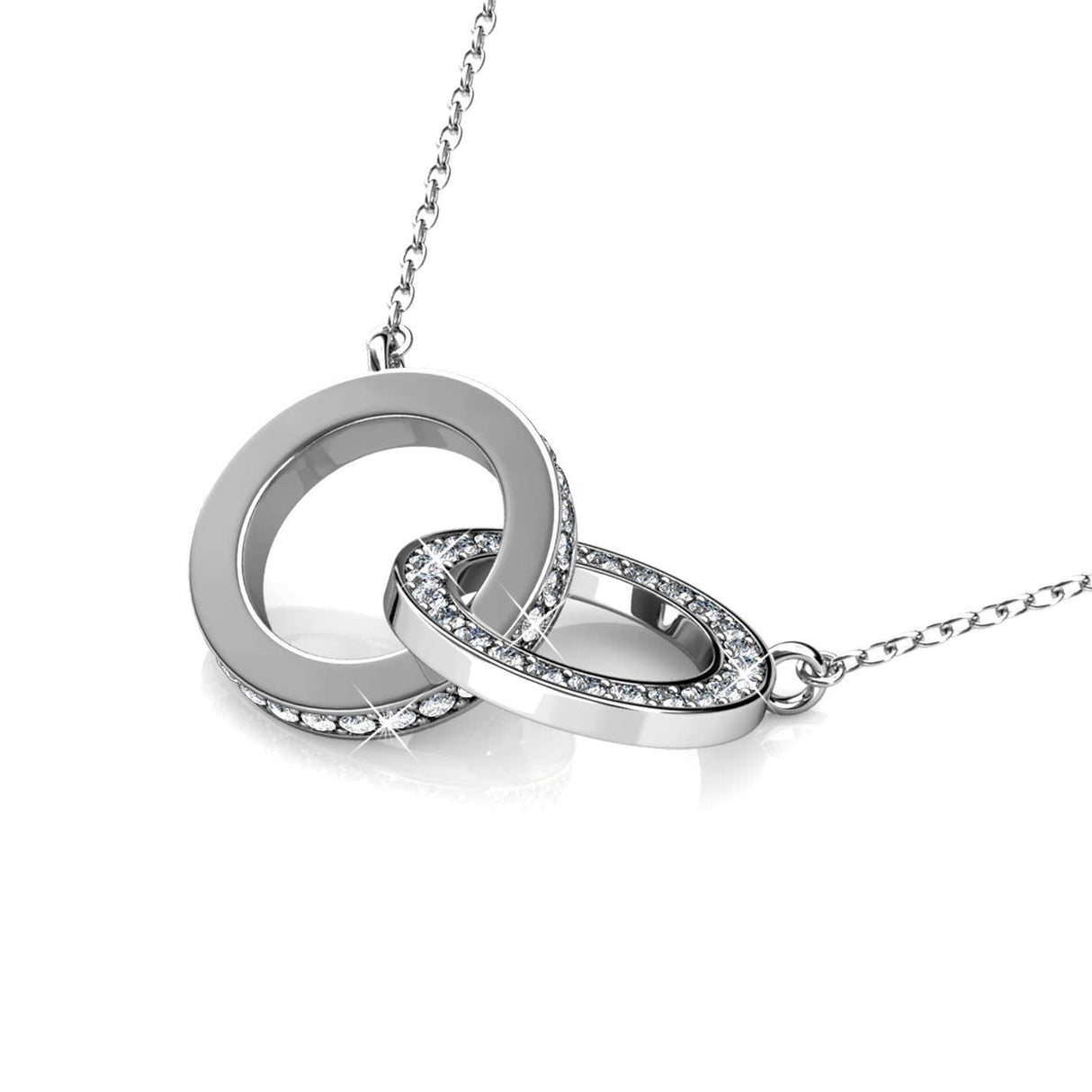 CARALI / MYC Paris - Circle Twin Pendants - Silver and Crystal