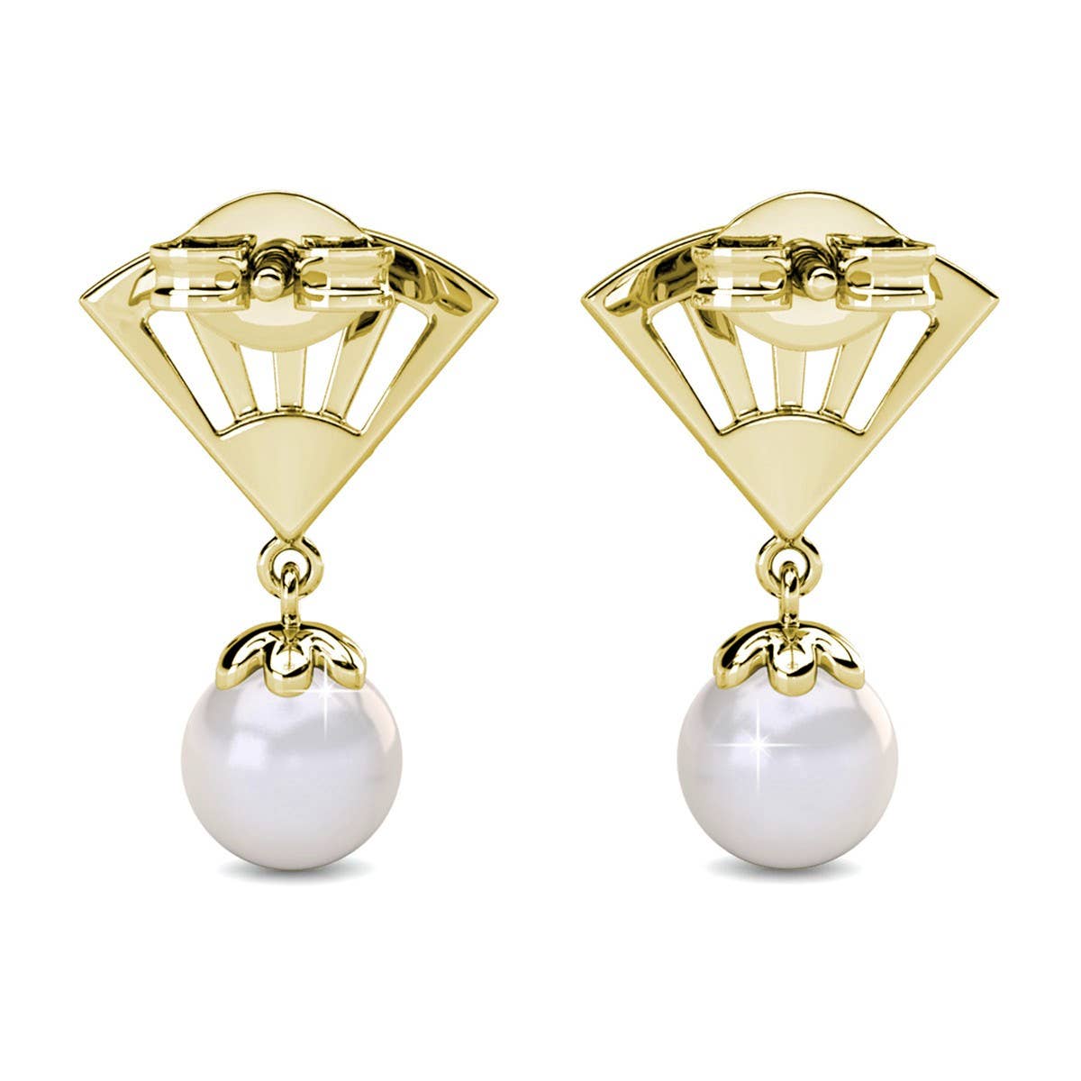 CARALI / MYC Paris - Ingride Pearl Earrings - Gold and Crystal
