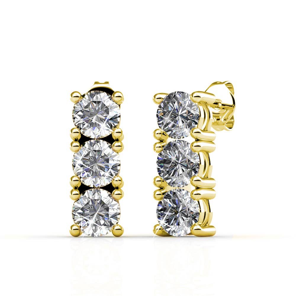 CARALI / MYC Paris - Tri Earrings - Gold and Crystal