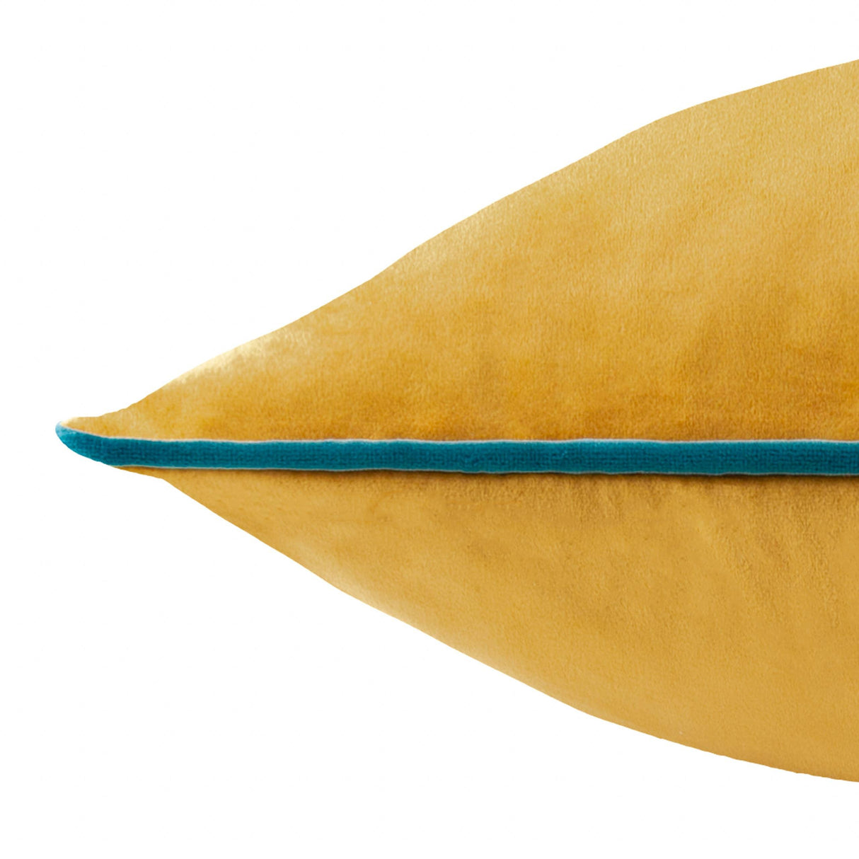 Square Velvet Cushion Ochre/Teal