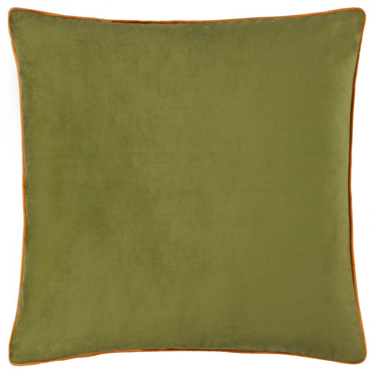 Square Velvet Cushion Olive/Ginger