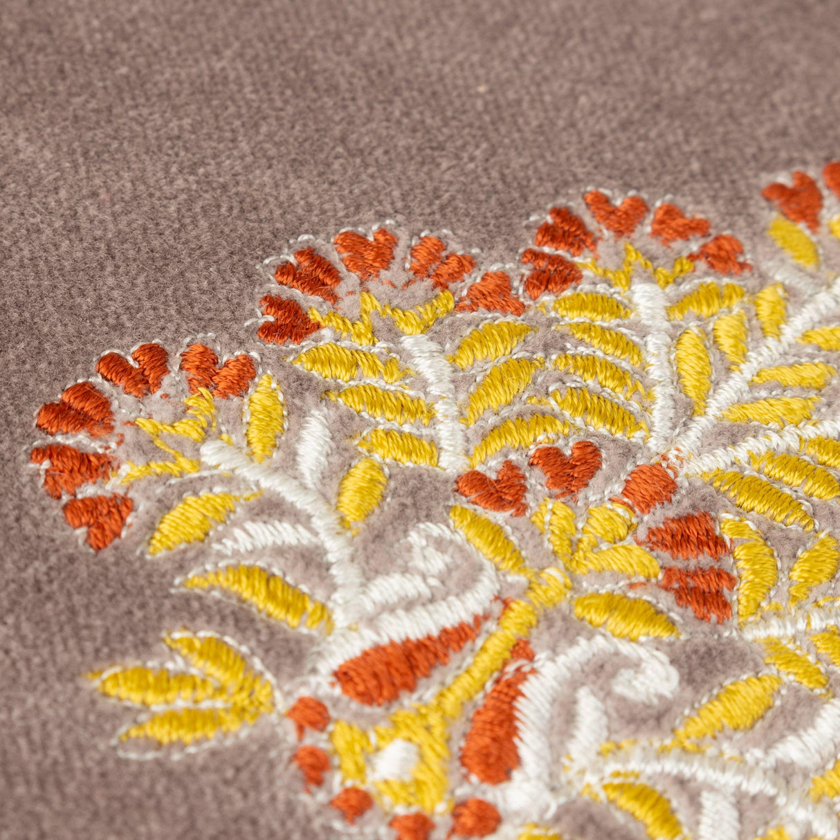 Riva Home - Rennes Embroidered Cushion Taupe: Taupe / Polyester Filled / 40 x 60cm.
