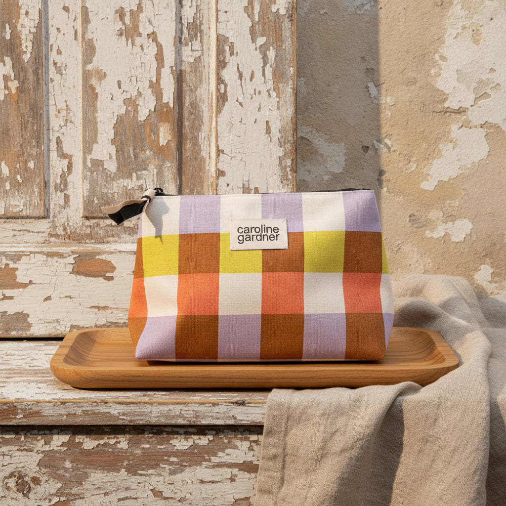 Elegant Canvas Beauty Bag by Caroline Gardner, luxurious and stylish accessory for your daily essentials