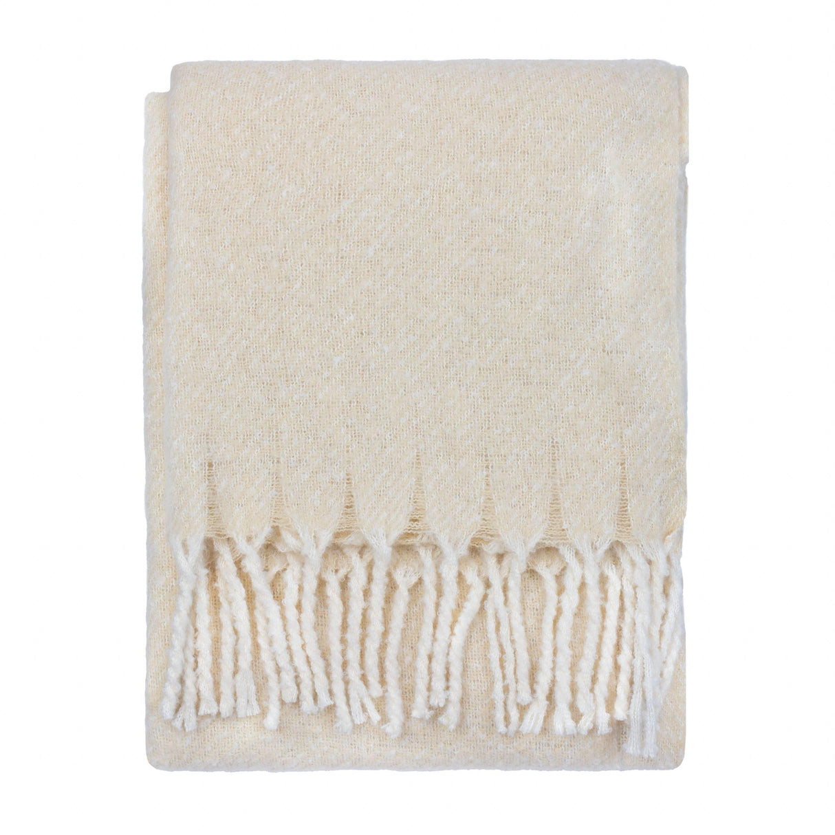 Isla Woven Tasselled Cream Throw