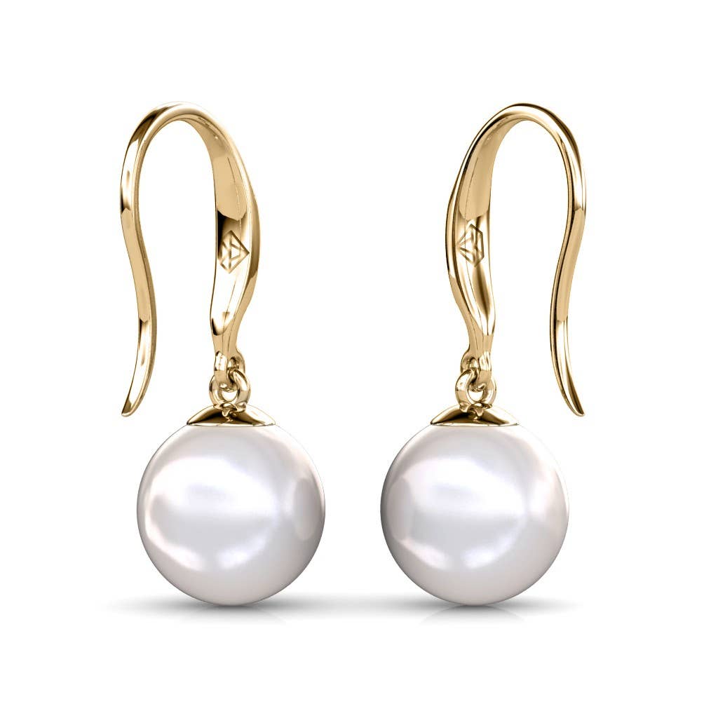 CARALI / MYC Paris - Pearl Hook Earrings - Gold and Crystal