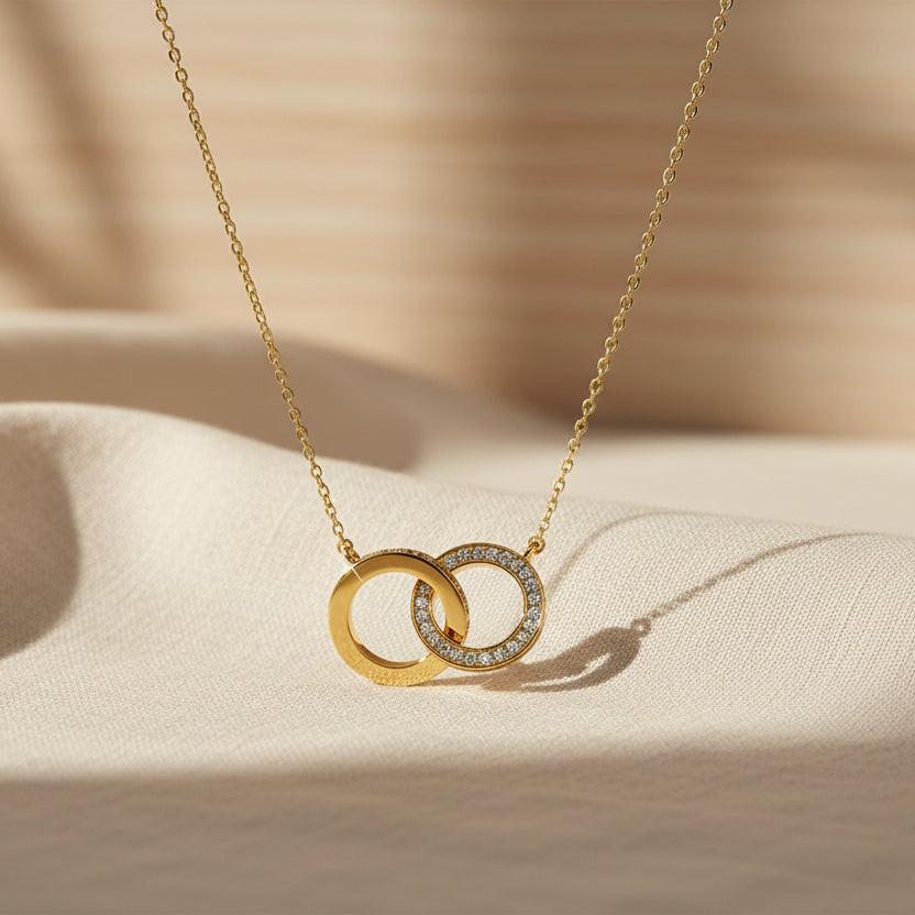CARALI / MYC Paris - Circle Twin Pendants - Gold and Crystal