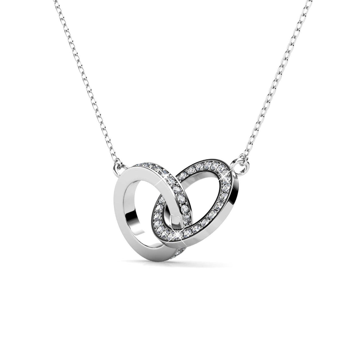 CARALI / MYC Paris - Circle Twin Pendants - Silver and Crystal