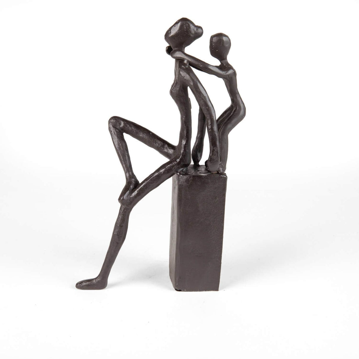 Playfulness Mother and Child Cast Iron Sculpture