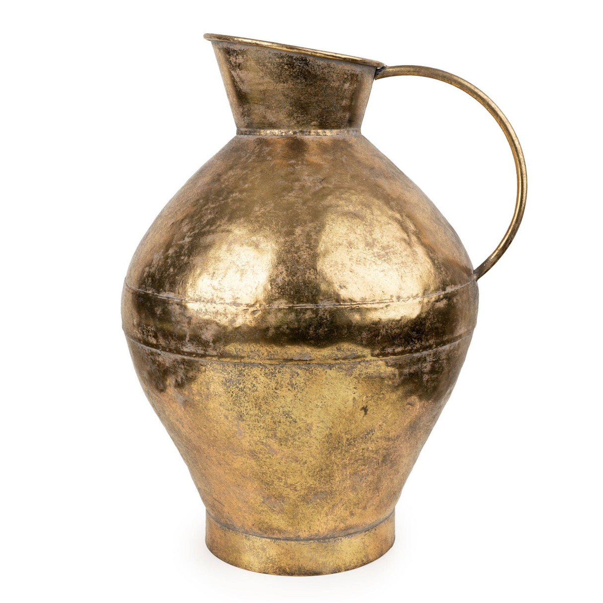 Antique Gold Metal Jug – 42.5cm Vintage-Inspired Floral Vase