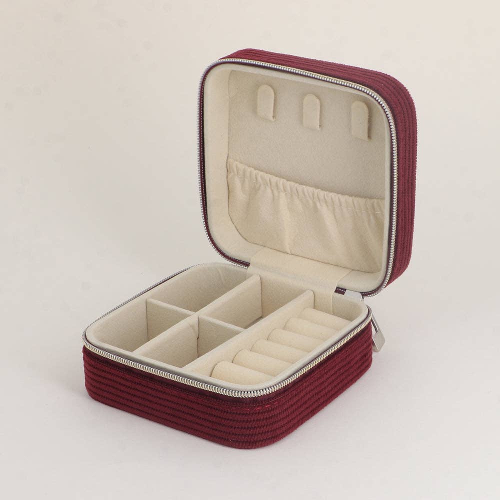 BOHM Paris - Square corduroy jewelry box: Orange.