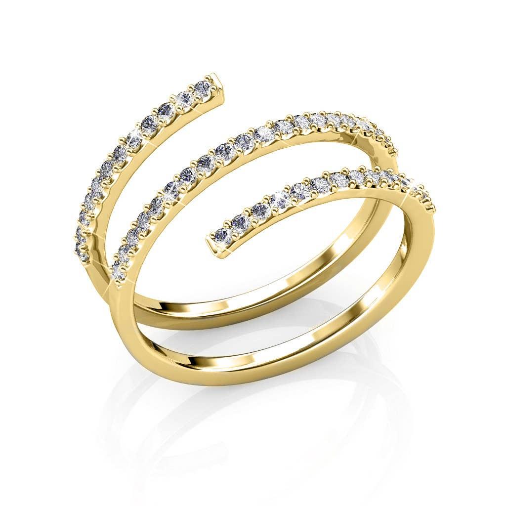 CARALI / MYC Paris - Spiral ring - gold and crystal: 54