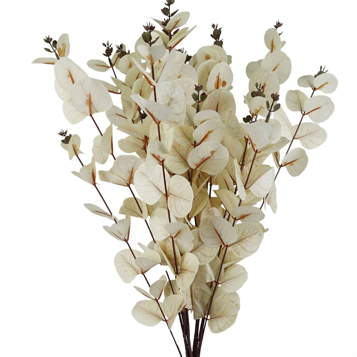 White Eucalyptus Artificial Foliage Stem – 80cm Faux Leaf Spray