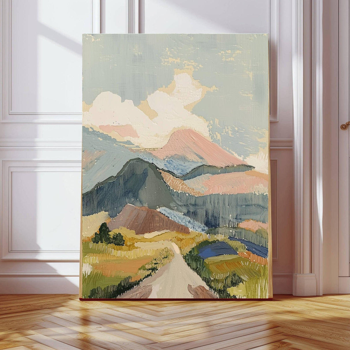 Mountain Painting Pastel Landscape Art Print A3