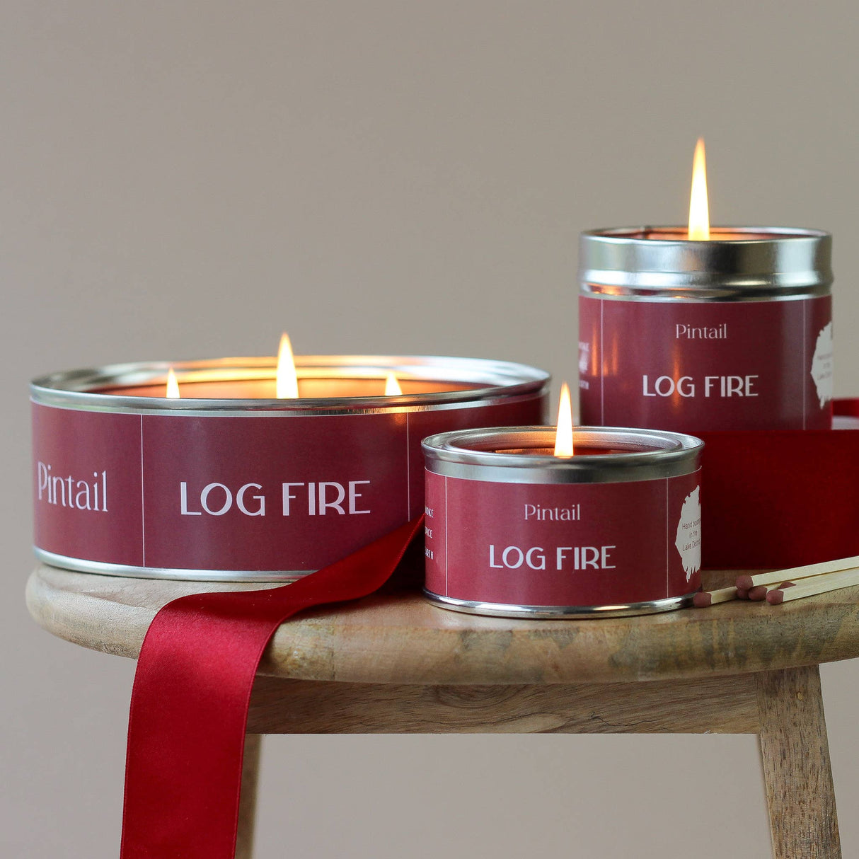 Log Fire Paint Pot Candle