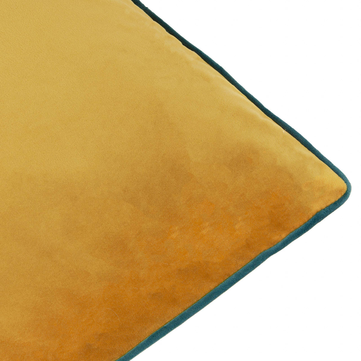 Square Velvet Cushion Ochre/Teal
