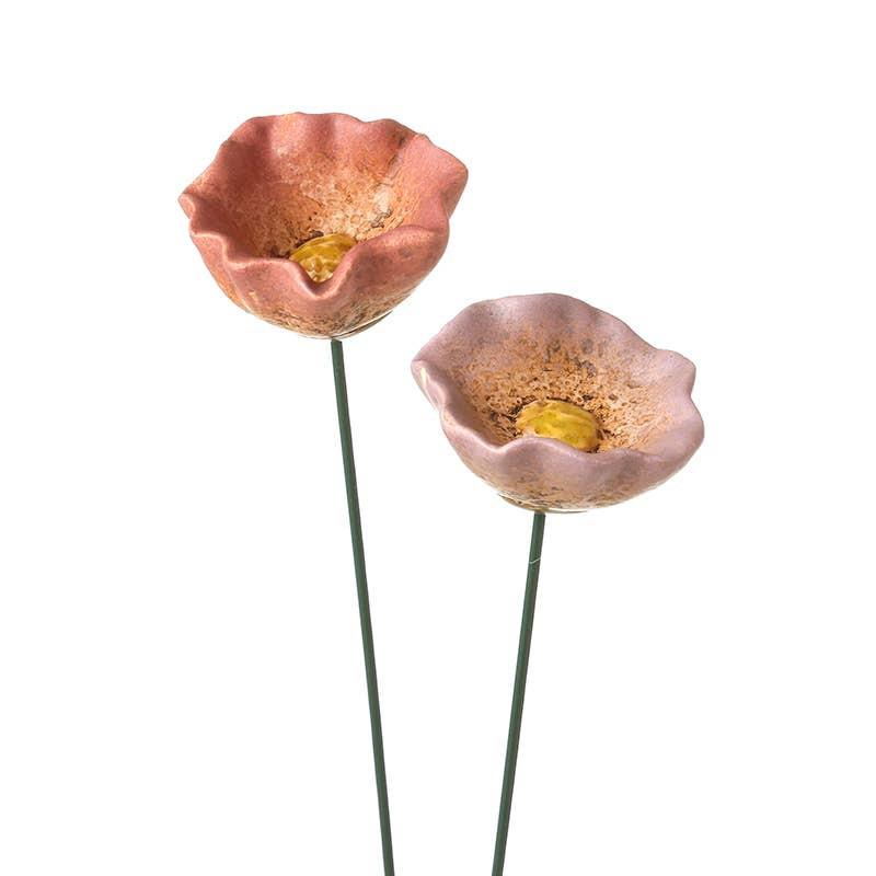 Heaven Sends - CERAMIC PINK AND ORANGE POPPY STAKE MIX