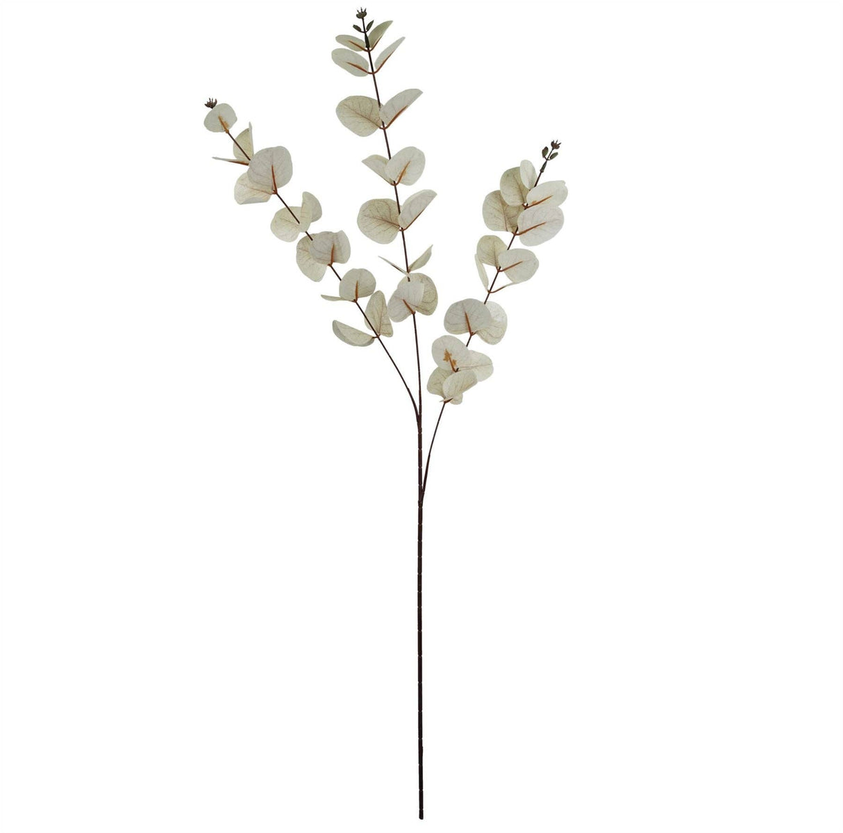 White Eucalyptus Artificial Foliage Stem – 80cm Faux Leaf Spray