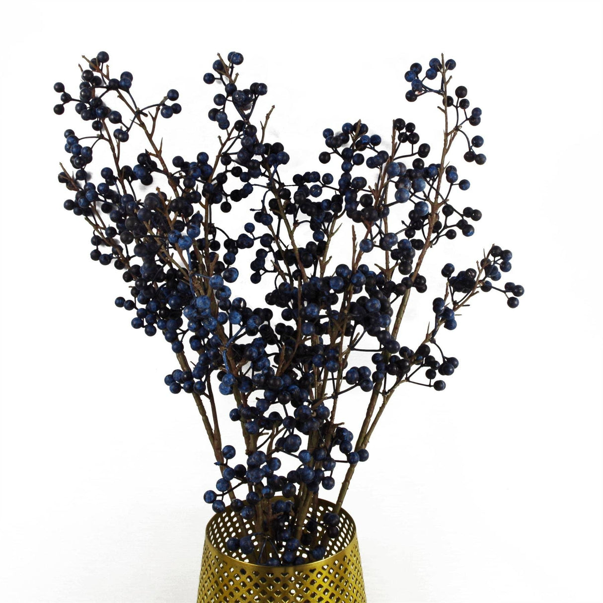 70cm Artificial Blue Christmas Berry Spray – Realistic Faux Stem