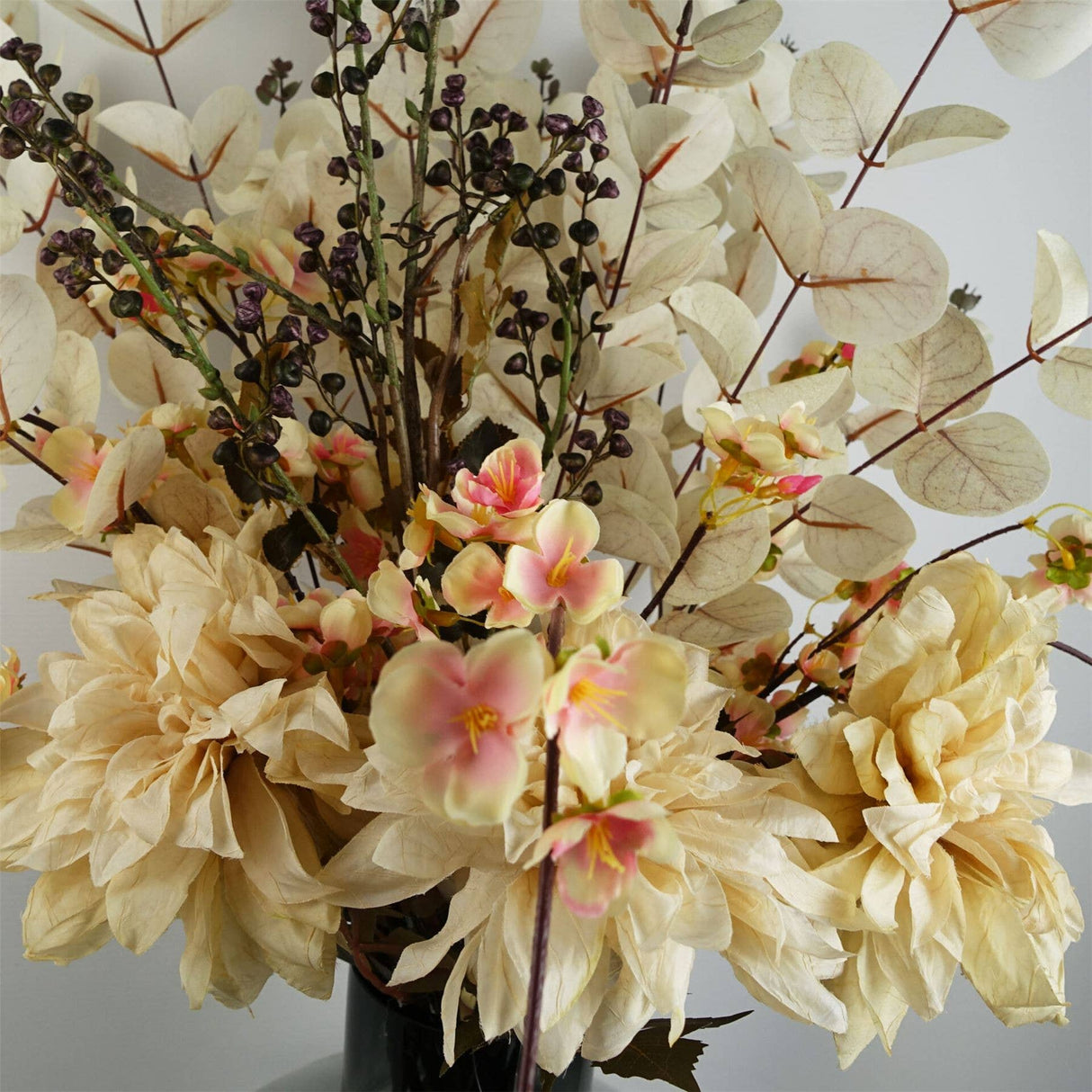 White Eucalyptus Artificial Foliage Stem – 80cm Faux Leaf Spray