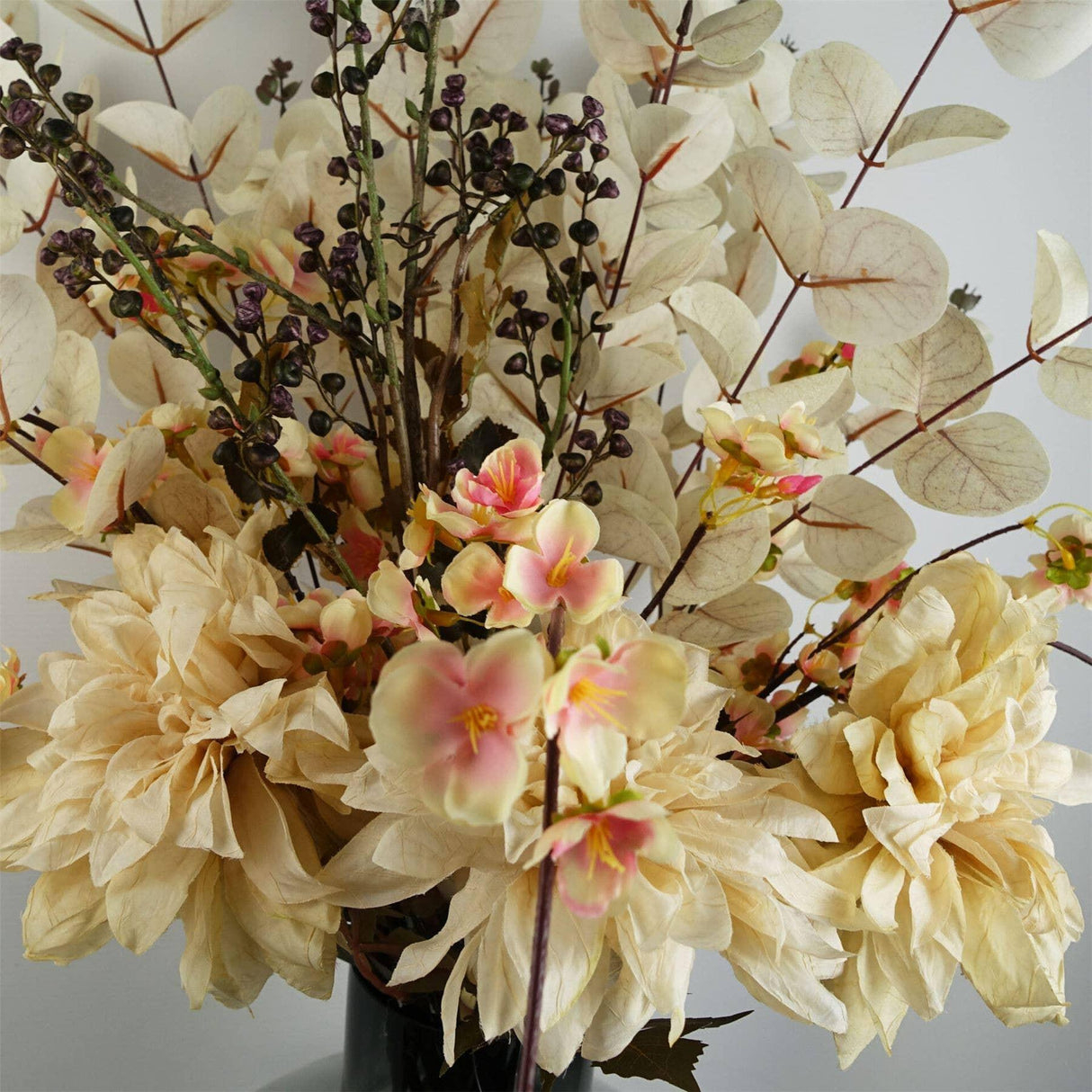White Eucalyptus Artificial Foliage Stem – 80cm Faux Leaf Spray