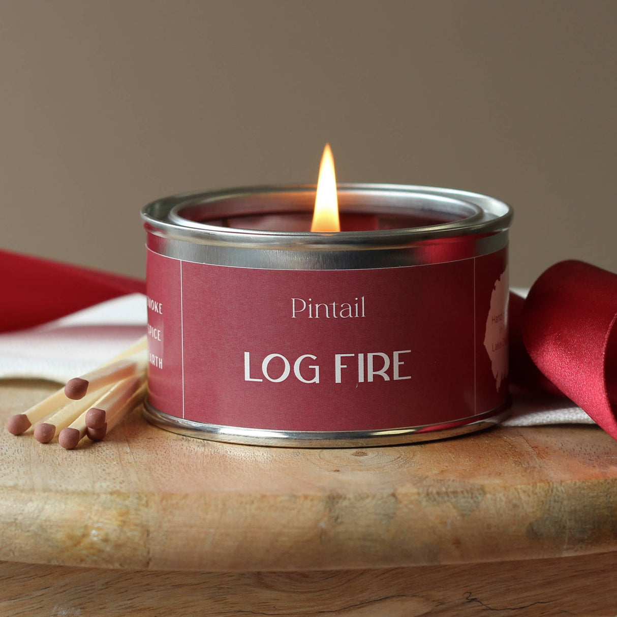 Log Fire Paint Pot Candle