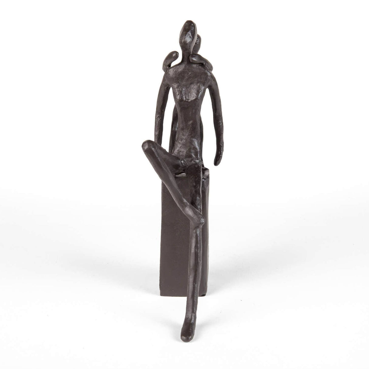 Playfulness Mother and Child Cast Iron Sculpture