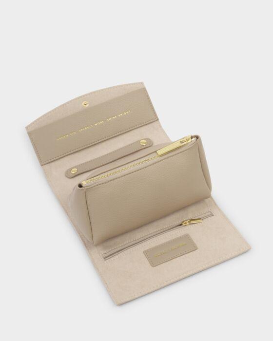 Travel Jewellery and Accessories Organiser in Light Taupe