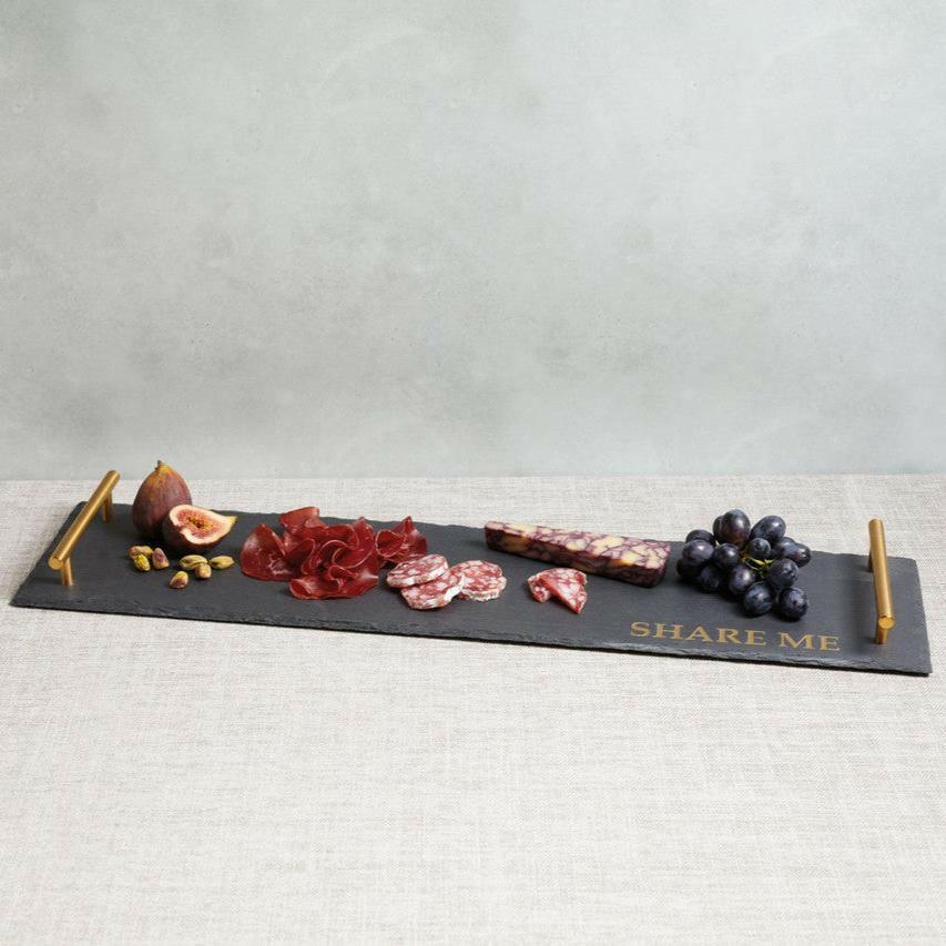 Artesà Slate with Twin Brass Coloured Handles.