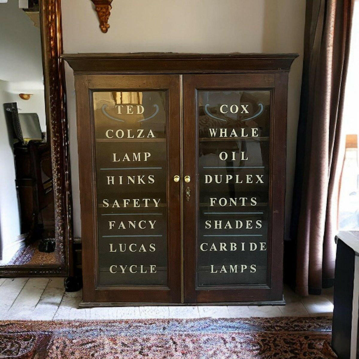 1900’s Car Garage Advertising Display Cabinet.