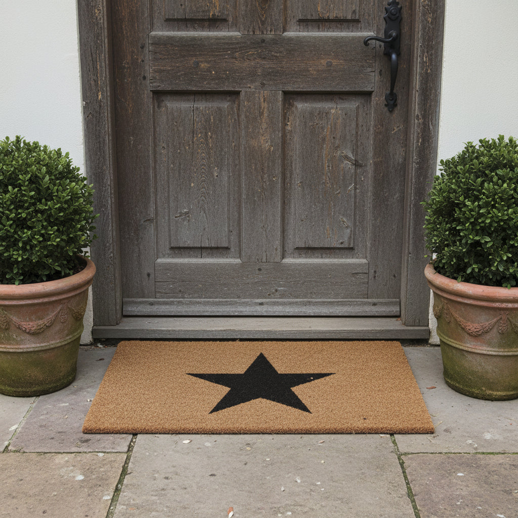 60cm Black Star Doormat.
