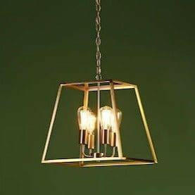 Academy 4 Light Lantern Natural Brass.