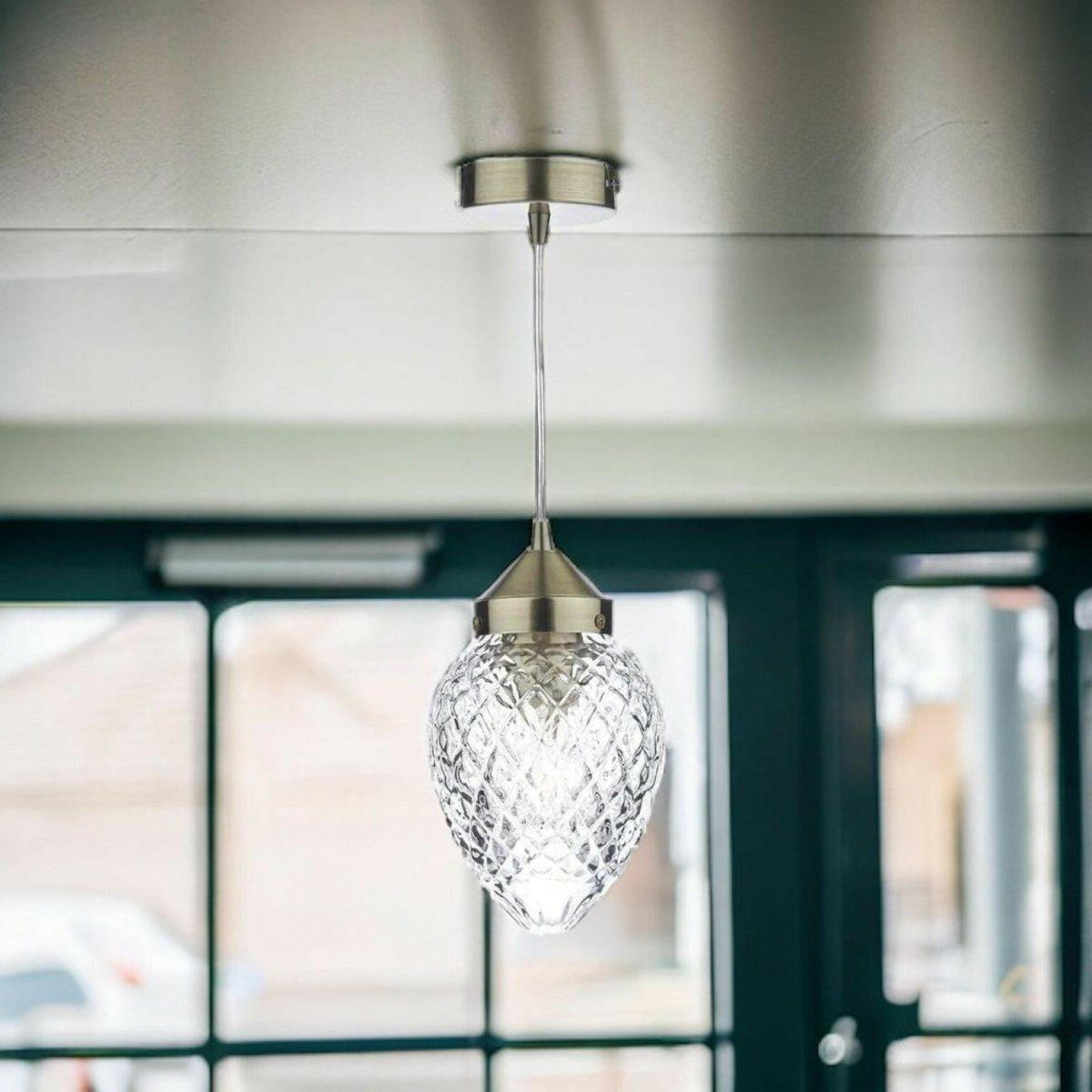 Agatha Cut Glass Pendant Light.