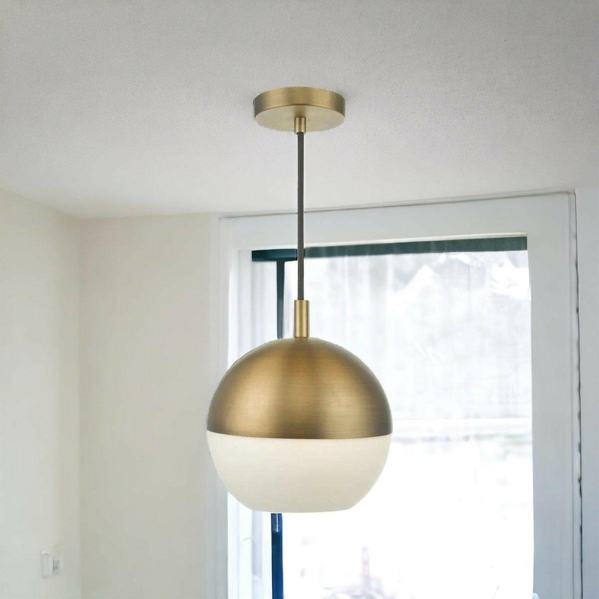 Andre 1 Light Pendant Aged Brass.