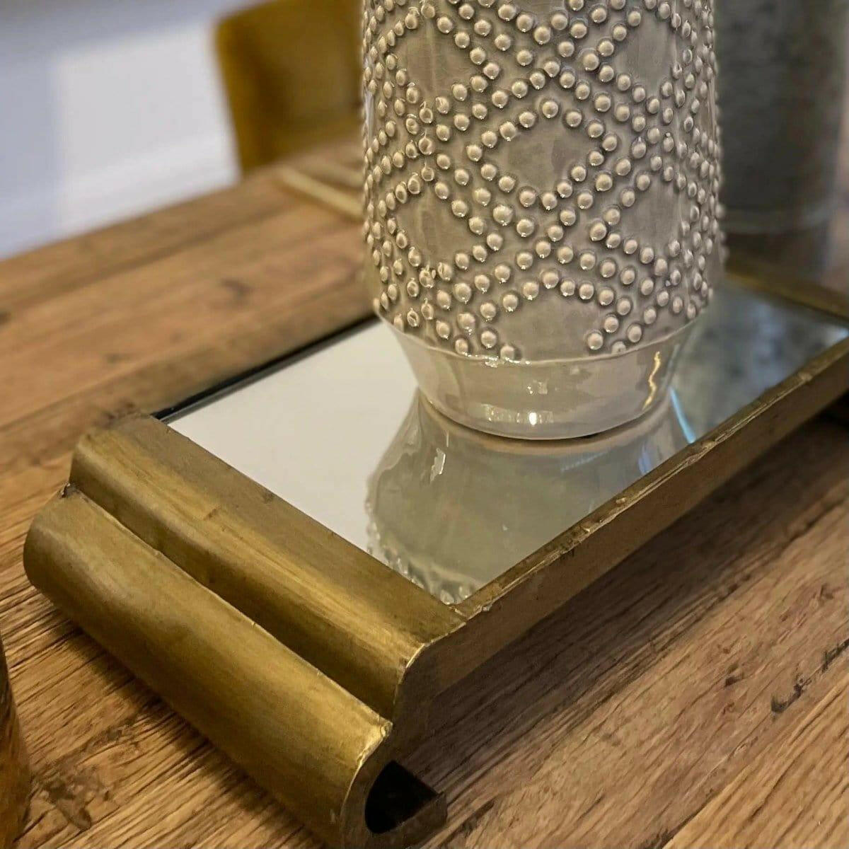 Antique Gold Mirrored Tray.