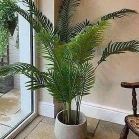 Artificial Fern Plant in Cement Pot.