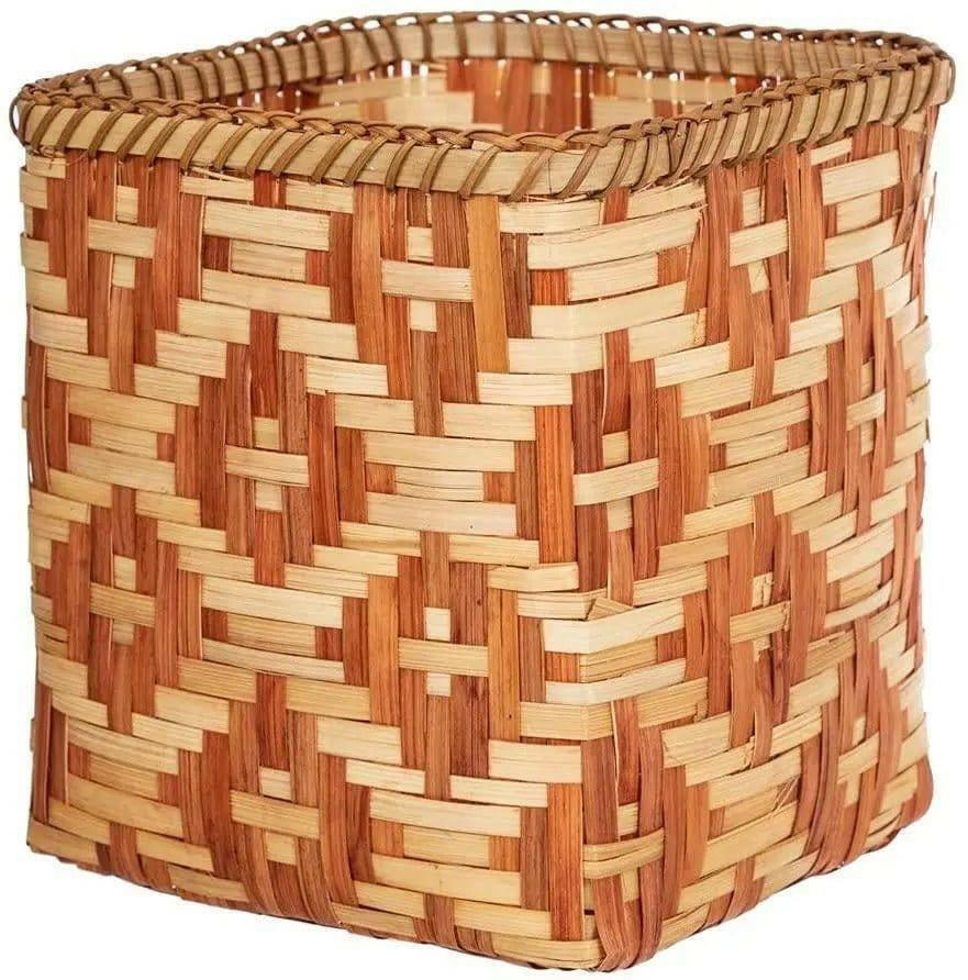 Bamboo Geometric Woven Basket.