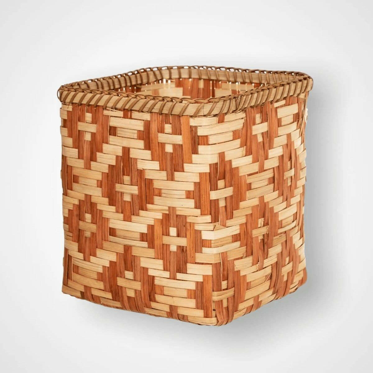 Bamboo Geometric Woven Basket.