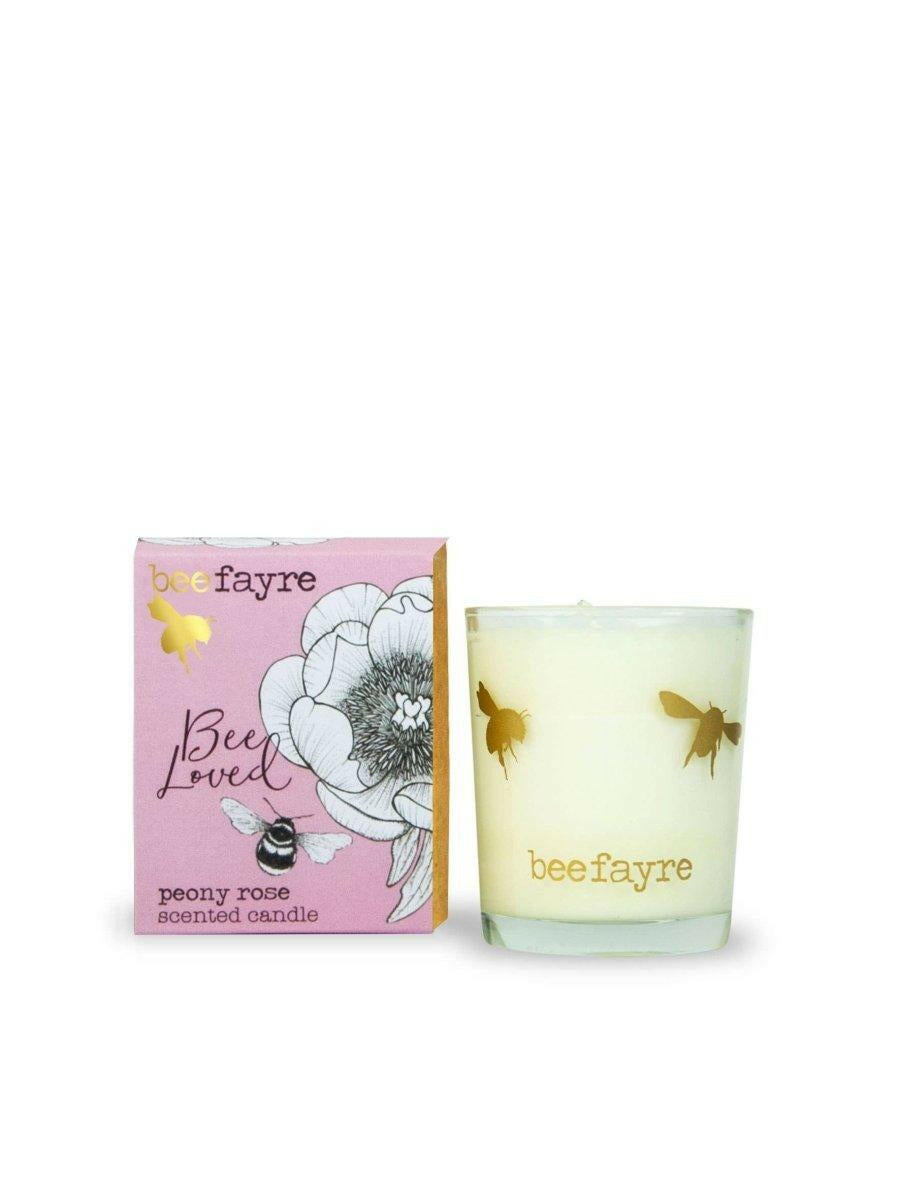 Bee Fayre Peony Rose Small Scented Candle.